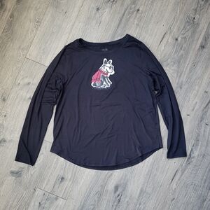 HUE French Bulldog Pajama Shirt Black {Large} Like New